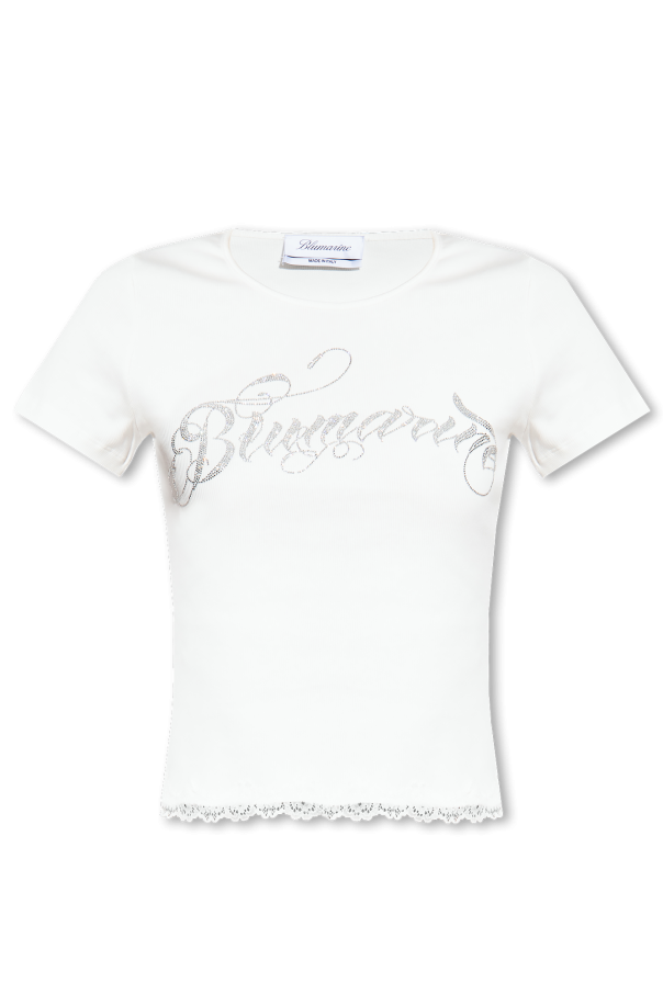 Blumarine Ribbed top with logo Women's Clothing Vitkac